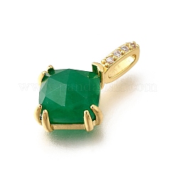 Подвески из натурального зеленого ониксового агата (окрашенного и нагретого) в форме ромба&nbsp;KK-F899-03E-G