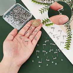 Прямоугольные серьги-гвоздики из нержавеющей стали 304&nbsp;STAS-UN0058-32P