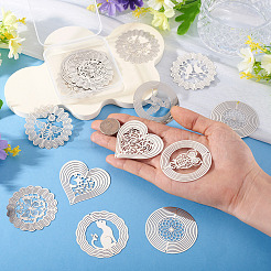 20 шт. 10 стиля подвесок-соединителей из нержавеющей стали 201 с лазерной резкой&nbsp;STAS-TA0003-38