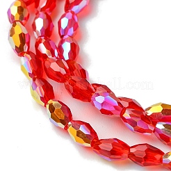 Прозрачные стеклянные бусины гальваническим пряди&nbsp;GLAA-K064-04A-AB01