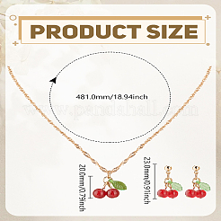 Комплекты из вишневых пластиковых подвесок и серег-гвоздиков&nbsp;SJEW-LP0001-31