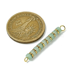 Подвески-коннекторы Heishi из натурального зеленого авантюрина и гальванизированного синтетического немагнитного гематита&nbsp;PALLOY-JF03291-02