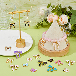 30 шт. 15 стиля подвески из эмалевого сплава в виде банта&nbsp;ENAM-DC0002-10