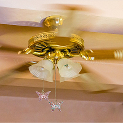 2 шт. 2 стиля бабочка сплав горный хрусталь подвески потолочный вентилятор тяга цепи удлинители&nbsp;HJEW-LP00014