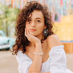 350шт 7 цвета полупрозрачные акриловые бусины&nbsp;TACR-TA0001-17