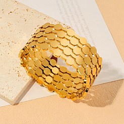 Плоские круглые браслеты из нержавеющей стали 304 для женщин&nbsp;FS-WGBA974-01