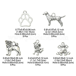 25 шт. 5 стильные подвески для щенков в тибетском стиле&nbsp;TIBEP-YW0001-54