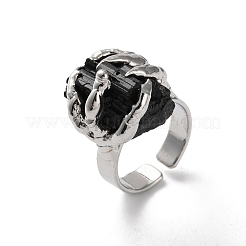 Натуральные турмалиновые самородки открытые манжеты кольца&nbsp;G-B123-01P