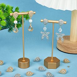 10 пара двухцветных каплевидных сережек-гвоздиков из сплава&nbsp;PALLOY-SC0004-33