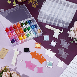 Пластиковые ручные катушечные моталки для вышивальных ниток и наборы досок для намотки ниток&nbsp;DIY-TW0001-03