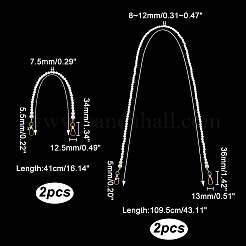 4 шт. 2 стиля пластиковых ремешков для сумок с бусинами из искусственного жемчуга&nbsp;FIND-PH0008-20
