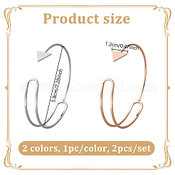 2шт. 2-х цветные браслеты-манжеты из сплава для женщин&nbsp;BJEW-HY0002-06