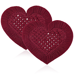 2 шт. хлопковые коврики для чашек в технике макраме&nbsp;AJEW-DJ0001-87C