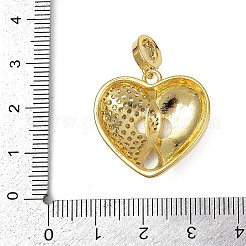 Латунные подвески в форме сердца с микропаве из прозрачных кубических цирконий&nbsp;KK-S528-16G
