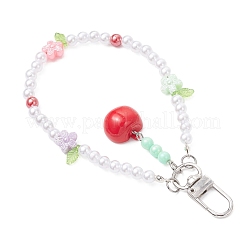 Подвесные бусины из непрозрачного акрила и АБС-пластика в виде яблока&nbsp;HJEW-JM04248