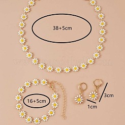 Ожерелья из сплава маргаритки с эмалированными звеньями&nbsp;FS-WGB8665-01