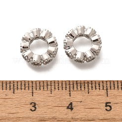 Стойка покрытие латунь микро паве прозрачный кубический цирконий европейские бусины&nbsp;KK-H508-15A