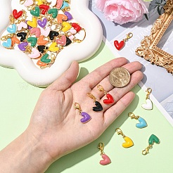 50 шт. 10 стиля подвеска в форме сердца из сплава эмали&nbsp;HJEW-YW00114