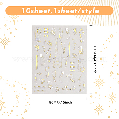 10 лист 10 стиля золотой штамповки волна френч френч типсы наклейки для ногтей&nbsp;MRMJ-HY0002-33