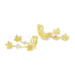 Женские серьги-манжеты из латуни с микропаве и прозрачным цирконием&nbsp;EJEW-I305-47G