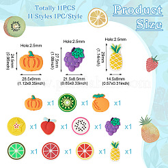 11 шт. 11 вида бусин из ПВХ в виде фруктов&nbsp;KY-TA0001-48