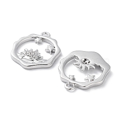 Латунные микропаве прозрачные подвески с фианитом&nbsp;KK-F871-38P