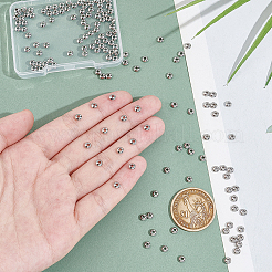 150 шт. гладкие бусины-рондели из нержавеющей стали 304&nbsp;STAS-UN0057-10