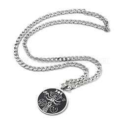 Ожерелье с эмалированной подвеской из нержавеющей стали 201&nbsp;NJEW-K253-20P