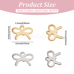 100 шт. подвески из нержавеющей стали 201 двух цветов&nbsp;STAS-UN0062-86