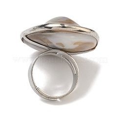 Регулируемые кольца на палец из пресноводных раковин&nbsp;RJEW-XCP0001-06