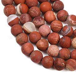 Нити бусин из натуральной матовой красной яшмы&nbsp;G-C270-M01-6mm