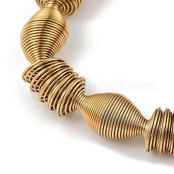 Ионное покрытие (ip) регулируемые браслеты из нержавеющей стали 304 с двухконусной пружинной проволокой&nbsp;BJEW-H617-08A-G