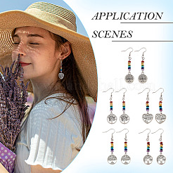 10 пара серег с подвесками из сплава «Древо жизни» в 5 стилях&nbsp;EJEW-TA0001-31