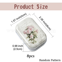 8 шт. ящики для хранения из жести с цветочным принтом&nbsp;CON-YW0001-97