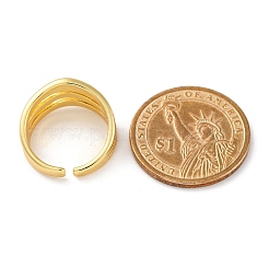 Стойки покрытие латунь манжета кубические кольца для пальцев для женщин&nbsp;RJEW-M028-24G