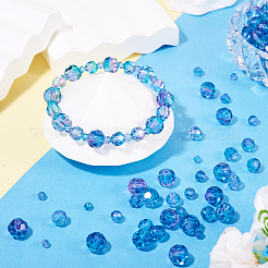 4 нити 4 стиля прозрачные стеклянные бусины с покрытием для выпечки&nbsp;DGLA-TA0001-32B