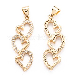 Кулон из латуни с прозрачным кубическим цирконием&nbsp;ZIRC-M114-14G