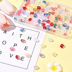 120 шт. 11-цветные прозрачные стеклянные бусины-спрей&nbsp;GLAA-FS0002-12A