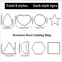 48 шт. 8 соединительных кольца из нержавеющей стали 201 и 304&nbsp;STAS-SC0007-37