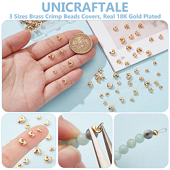 150 шт. 3 размера латунных крышек для обжимных бусин&nbsp;KK-UN0003-82