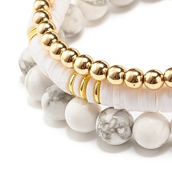 Набор эластичных браслетов из синтетического гематита и полимерной глины бусины хейши&nbsp;BJEW-JB07383-01