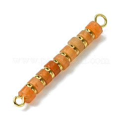 Подвески-коннекторы Heishi из натурального красного авантюрина и гальванизированного синтетического немагнитного гематита&nbsp;PALLOY-JF03291-01