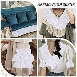 5 ярд 3-слойная плиссированная кружевная отделка из полиэстера и шифона&nbsp;OCOR-WH0082-01A