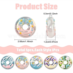 5шт 5 стиля непрозрачные акриловые бусины&nbsp;MACR-YW0004-50