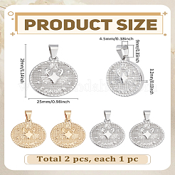 2 шт. подвески из нержавеющей стали 304 двух цветов&nbsp;STAS-LP0003-92L