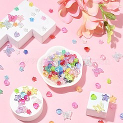 310шт 5 стиля прозрачные акриловые бусины&nbsp;MACR-CJ0001-65