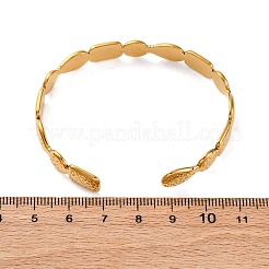 Браслеты-манжеты из нержавеющей стали 304 для женщин&nbsp;LS-BJEW-F491-01G-02