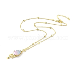 Колье с кулоном в форме слезы из синтетического кристалла&nbsp;NJEW-G016-03B