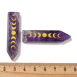 Подвески с фазой луны из натурального аметиста&nbsp;G-C145-01G