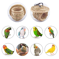 Домик для птиц на соломенной вилле&nbsp;HJEW-WH0007-07